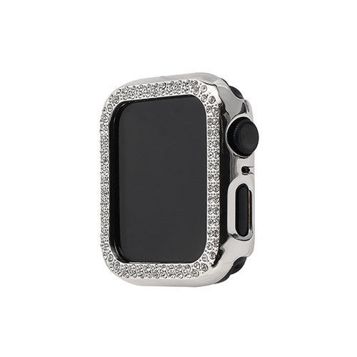 Bサプライズ 楽天市場店のWEARPLANET ラインストーンハードケースde luxe for Apple Watch 40 シルバー WP23225AWSV｜アングル3