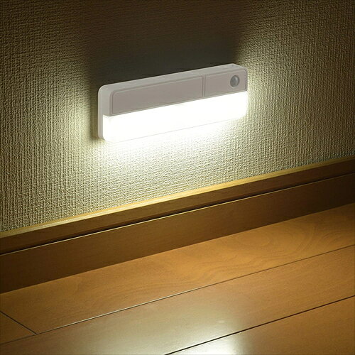オーム オーム電機 OHM LEDナイトライト NIT-BLA6JRC-W ホワイト 幅185×高さ55.5×奥行26.6mm LEDセンサーライト [2]