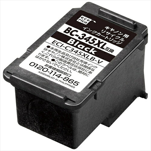 メーカー：エコリカJAN：4562451402629型番：ECI-C345XLB-V■商品説明■●キヤノン対応のリサイクルインク■仕様■・対応純正型番：BC-345XL・カラー：ブラック・対応プリンタ（残量表示非対応）：PIXUS TS203、PIXUS TS3130、PIXUS TS3130S