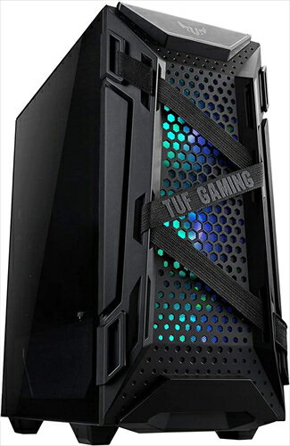 メーカー：ASUSJAN：0192876521731型番：GT301 TUF GAMING CASE/BLK/ARGB FAN■商品説明■●エアフローを助けるパンチング加工されたハニカムフロントパネルと強化ガラス製のサイドパネルを備え、コン...