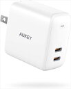 AUKEY オーキー 充電器 Swift Duo 40W PA-R2S ホワイト スマホ ノートパソコン iPhone12 USB-C タイプC 急速充電 Android PD