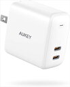 AUKEY オーキー 充電器 Swift Duo 40W PA－R2S ホワイト スマホ ノートパソコン iPhone12 USB－C タイプC 急速充電 Android PD