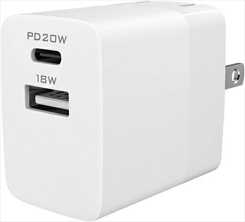 オウルテック AC充電器 USB PD 20W対応 Type−Cポート Type−Aポート かしこく超速充電 コンパクト iPhone iPad Android ホワイト OWL−APD20C1A1−WH