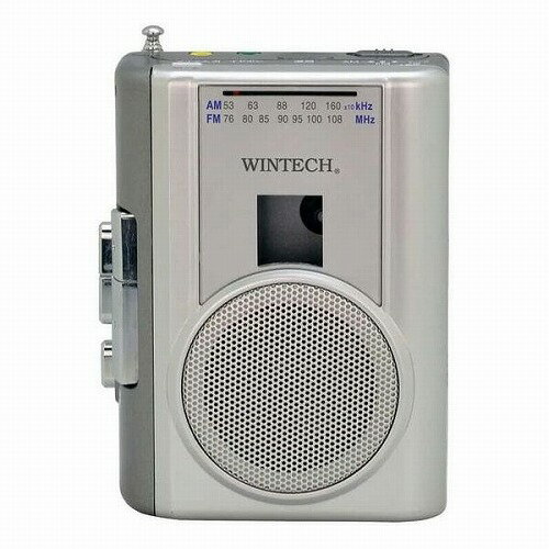 【最大2,000円OFF！5/15 0時～5/16 2時】 AM／FMラジオ付テープレコーダー シルバー WINTECH PCT-02RM