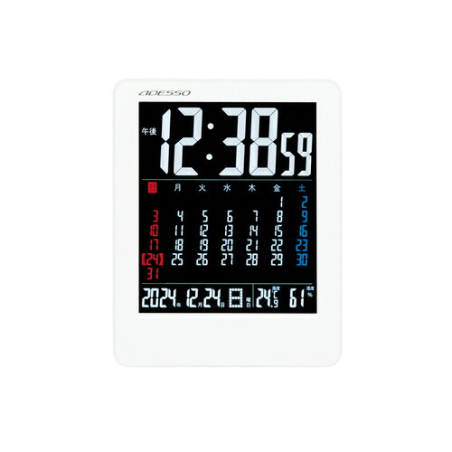 カラーカレンダー 電波時計 アデッソ NA-945 カラーカレンダー 電波時計 アデッソ NA-945