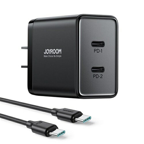 AC充電器 40W PD対応 2ポート ブラック JOYROOM TCF09 AC充電器 40W PD対応 2ポート ブラック JOYROOM TCF09