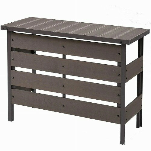 山善 YAMAZEN エアコン室外機カバー 人工木 MWAC-100 ダークブラウン 室外機収納部内寸：幅82×奥行34×高さ71cm MWAC-100(DBR)