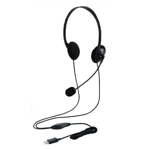 エレコム Type-C変換付き両耳オーバーヘッドセット HS-HP22UCBK エレコム Type-C変換付き両耳オーバーヘッドセット HS-HP22UCBK