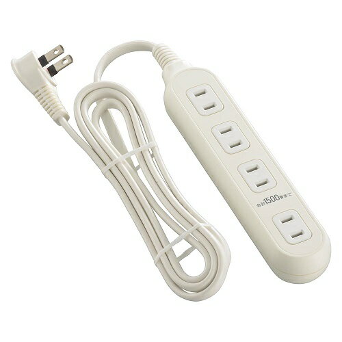 4個口タップ 1.5m Lプラグ オーム電機 HS-T415W22