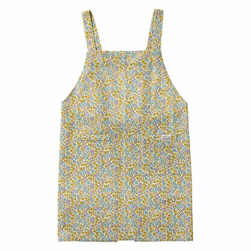 レップ 速乾エプロン クイックドライ加工・肩ずれしないH型デザイン ミニフラワー/イエロー REP-562505