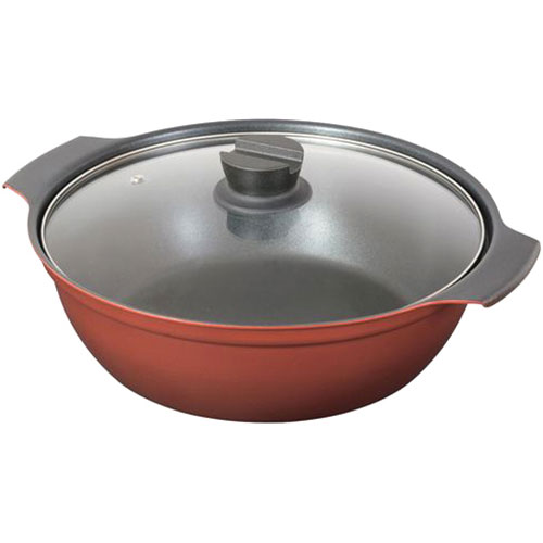 Ih Compatible - パール金属 旨味 ふっ素加工IH対応ガラス蓋付卓上鍋28cm HB-6966 母の日 ギフト 2026 贈り物 プレゼント 母 父 父の日 ペアギフト