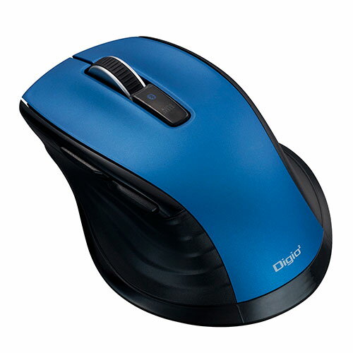 Digio デジオ F_line Bluetooth静音5ボタンBlueLEDマウス Mサイズ ブルー MUS-BKF146BL