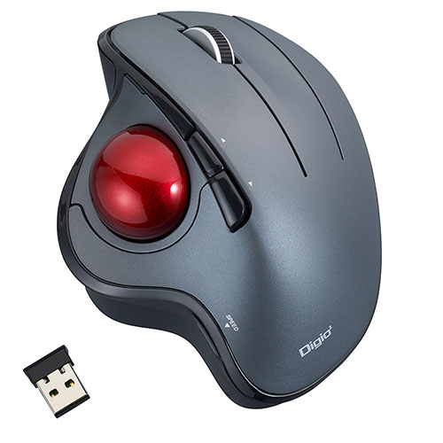Digio デジオ 角度可変スタンド付き 無線 親指5ボタン光学式トラックボール グレー MUS-TRIF180GY Digio デジオ 角度可変スタンド付き 無線 親指5ボタン光学式トラックボール グレー MUS-TRIF180GY