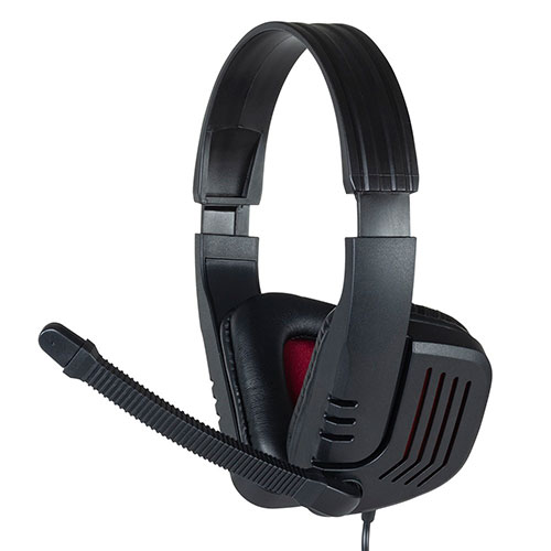 ナカバヤシ 4極ヘッドセット ブラックXレッド MHM-SGM30BKR