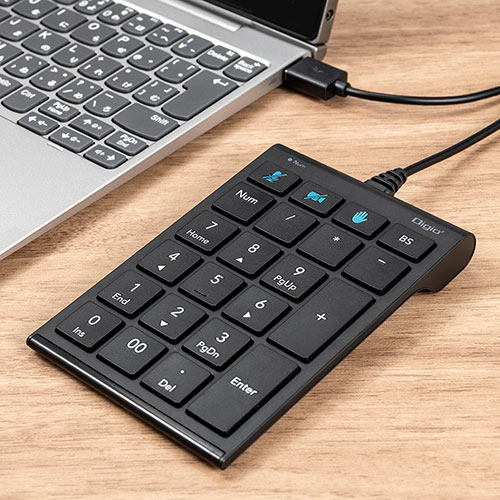 ナカバヤシ Zoom対応USB有線テンキー ブラック TNK-SU239BK