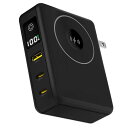 HIDISC ACプラグ内蔵型 PD65W対応3WAYモバイルバッテリー 10000mAh ブラック HD2-MBACPD65W10TGBK