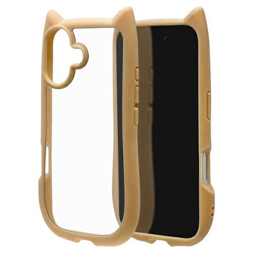 iPhone17 ケース カバー ハイブリッド mimi ネコミミ 耐衝撃吸収 MIL 背面クリア TPUバンパーケース ワイヤレス充電対応 トープ テレホンリース 9161IP5AHPTA