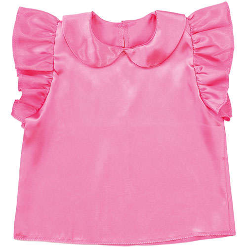 【10個セット】 ARTEC ソフトサテン 丸襟付フリフリシャツ ピンク ATC18323X10