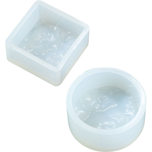 【10セット】 ARTEC UVレジン 波型シリコンモールド丸型&正方形セット ATC47552X10