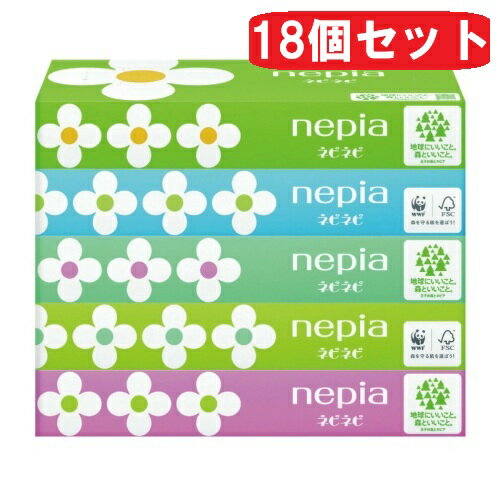 【18個セット】ネピネピ ティシュ 150組×5コパック ×18個（計90箱） 王子ネピア