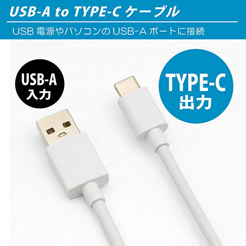 Bサプライズ 楽天市場店の日本トラストテクノロジー Type-Cケーブル2m ホワイト JTUC20-WH｜アングル3