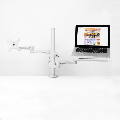 サンコー ノートパソコン＆サブモニター用ダブルアーム ホワイト MARMGUS3360S 取り寄せ商品