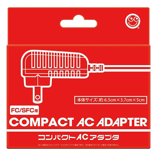FC/SFC用 コンパクトACアダプタ■人気レトロゲーム「ファミコン」・「スーファミ」用のコンパクトACアダプタです。 ■今でも人気のレトロゲーム「ファミコン」・「Newファミコン」・「スーパーファミコン」・「スーパーファミコンJr」本体に対応したコンパクトで使い勝手の良い、軽量タイプのACアダプタとなります。 ■他に、「メガドライブ1」・「PCエンジン」本体でもご利用いただけます。 ■幅広い対応機種と、トラッキング火災防止プラグを採用し、安全性にもこだわったACアダプタ製品です。 ■純正品を紛失してしまった際や、断線・劣化等による故障で代用品をお探しの際など、レトロゲーム機各種でご利用いただけるACアダプタとして、本製品を便利にご活用ください。■入力 : AC100〜240V、50/60Hz、20VA ■出力 : DC10V、850mA ■ケーブル長 : 約1.5m ■対応機種 : FC本体/NewFC本体/SFC本体/SFC Jr本体/MD1 本体/PCE本体 ■保証期間 : 3ヵ月 ■生産国 : 中国 ■パッケージサイズ : 95×96×52mm ■パッケージ重量 : 90g