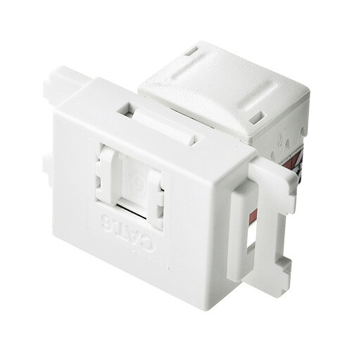 JIS対応フェイスプレート用のカテゴリ6対応のRJ-45モジュールオフィスや家庭のケーブル配線をすっきりまとめる情報コンセントファミリー。 JISに対応した簡単取付けタイプのカテゴリ6対応RJ-45モジュラージャックです。 カテゴリ6(1000BASE-TX)に対応しています。 ホコリの進入を防ぐシャッター付きです。●対応伝送帯域:カテゴリ6/エンハンスドカテゴリ5/カテゴリ5/カテゴリ3適合 (1000BSE-TX/1000BASE-T/100BASE-TX/10BASE-T適合) ●対応プレート:LA-FP-J1K/J2K ●対応パンチダウン工具:LAN-TL1K・TL2K