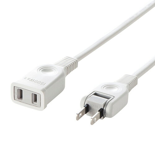 タップや機器の電源延長に便利。トラッキング火災防止絶縁キャップ付スイングプラグ採用。●電源タップや機器の電源延長に便利です。↓●2,3,5,7,10m5タイプを用意。用途に合わせて延長できます。↓●トラッキング火災を予防できる絶縁キャップ付スイングプラグを採用しています。↓●PSE(電気用品安全法)技術基準適合品トラッキング対策適用範囲拡大対応(耐トラッキング性試験、グローワイヤ燃焼性試験認可)↓↓■定格容量:15A・125V(1500Wまで) ■電源コード:3m ■プラグ仕様:2Pトラッキング火災予防絶縁キャップ付きスイングプラグ