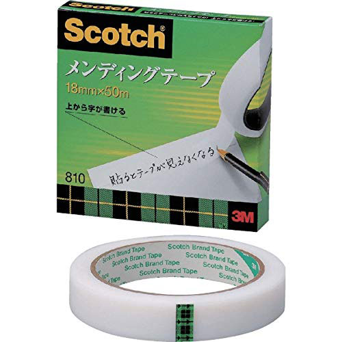 メンディングテープ 18mm×50m●マットフィニッシュ(つや消し加工)により貼るとテープはほとんど見えなくなり、ラッピングや封かんが美しく仕上がります。 ●テープの上から文字が書けます。水性ペン、鉛筆でも可能です。 ●光らず自然で、指紋のあとも目立ちにくく、コピーをとってもほとんど影が映らないので書類の補修に便利です。 ●変質・変色しにくく、長期の使用に耐えます。生産国…米国 パッケージサイズ…109×109×21mm パッケージ重量…83g