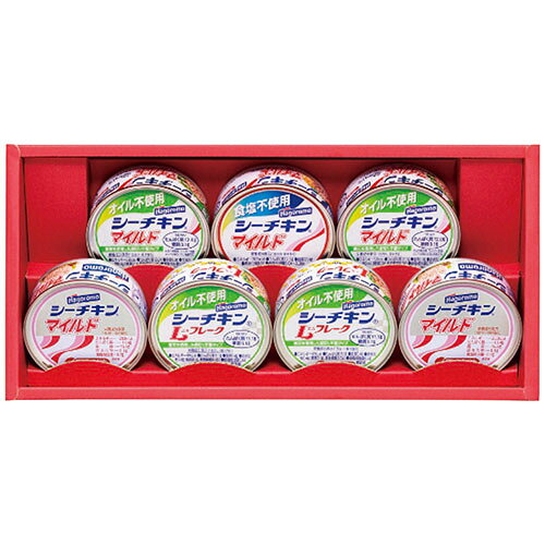 はごろもフーズのシーチキンギフト素材やカタチ、製法によって、さまざまなおいしさが楽しめる『シーチキン』の詰め合わせです。メーカー型番 : SET-20B 内容物 : オイル不使用シーチキンLフレーク・オイル不使用シーチキンマイルド・シーチキンマイルド各2缶・食塩不使用シーチキンマイルド1缶・各70g 賞味期限 : 製造日より常温約1080日 製造国 : 日本 アレルゲン : 大豆