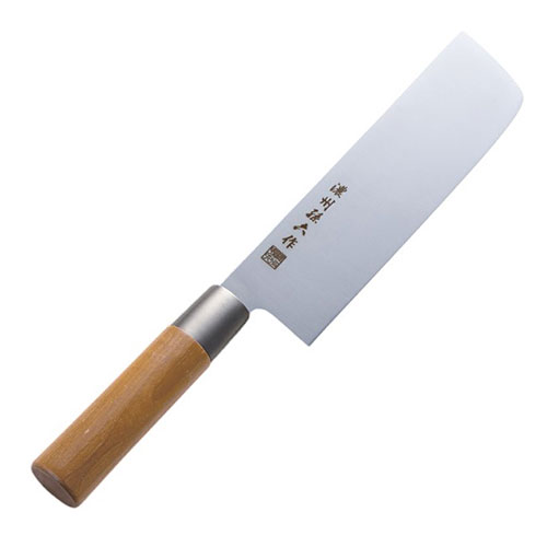 濃州孫六作の菜切和包丁(クロム口輪)濃州孫六作の伝統を受け継いで一丁ずつ造られた包丁です。柄には握った時に温かみがあり、手に馴染みやすい天然木を使用しました。メーカー品番 : 40FN 材質 : モリブデンステンレス刃物鋼、柄…天然木 サイズ : 刃渡17cm 本体重量 : 約100g 生産国 : 日本