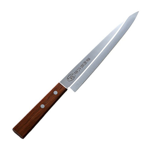 濃州孫六作 別撰刺身包丁 刃渡20.5cm 手に馴染みやすい天然木を使用 K60305927