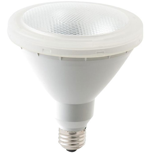 LED電球 屋外用ビームランプ 昼白色 100W相当 口金E26白熱電球に比べ熱くならず、長寿命で省エネです。●昼白色、樹脂乳白、サイズ、外径122mm全長135mm、重量215g ●定格電圧AC100V、消費電力9w、全光束700lm、定格寿命4万時間 ●配光角度30度 ●保証期間:1年間 ●生産国:中国 ●パッケージサイズ:130×140×130mm ●パッケージ重量:360g