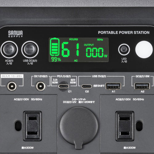 サンワサプライ ポータブル電源 296Wh BTL-RDC33