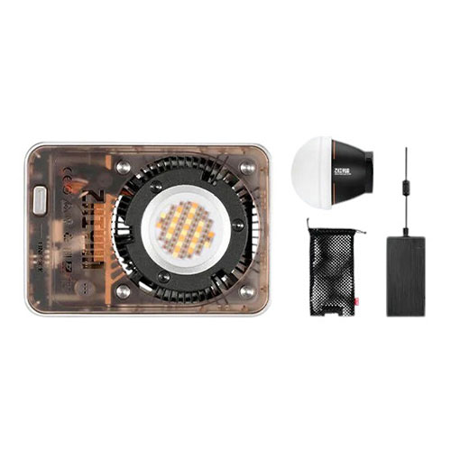 超小型 60WシネマティックCOBライトジンバル・撮影用LEDライティング機材の世界的メーカーであるZHIYUN(Guilin Zhishen Information Technology Co., Ltd.)より、プロフェッショナルな映像制作を支援する最新のLED照明機器「MOLUS X60 RGB / X60」を発売します。 クレジットカード・サイズの小型・軽量ボディで60W出力と明るく、バッテリー駆動も可能な多用途のポータルフィルライトです。「MOLUS X60 RGB」はRGBカラーにも対応。 ※グリップバッテリーはCOMBO、PROモデルに付属します。 ※付属電源ケーブルのプラグ部は3ピンになります。2ピンにてご使用の際は変換アダプタをご準備下さい。 ●【X60 RGB】RGBシネマティック効果 マルチカラーミキシングテクノロジーとフルカラー出力を備えたX60 RGBは10WのRGB出力で背景のみを照らすことができ、屋外でカラフルな雰囲気を作り出しやすくなっています。片手で持つと近距離で背景と被写体を正確に分離し、高品質の画像を生み出し、高出力、高彩度、高輝度のシネマティックRGB効果を作り出します。 ●軽くてコンパクト、でもパワフル 小型でありながらスタイリッシュで、インダストリアルなシックさと最先端の冷却技術を調和させ、どの角度から見ても目を奪われるようなデザインです。重量はわずか313gと超軽量ながらプロ仕様60Wの高出力を実現。 ※X60は313g、X60 RGBは319g ●専用アプリ ZY Vega ZY Vegaアプリを使用すると、スマートフォンで調光、色の選択、迅速なシーンの切り替え等が行えます。効率と創造性が格段に上がり、すべての素晴らしいショットを手に入れることができます。(一部の機能はX60 RGB でのみ利用可能です。) ●優れた拡張アクセサリー 軽量で多用途なアクセサリーを実現したZYマウント。 ミニリフレクター、ドームディフューザー、ミニソフトボックス、Bowensマウントアクセサリーに対応するボーエンズマウントアダプターをご用意しています。 ●パワーソリューション PD/DC/グリップバッテリーの3つの方法でライトに電力を供給でき、グリップバッテリーで最大50分間フルパワーでの動作を実現します。 ※グリップバッテリーはCOMBO、PROに付属します。 ●グリップバッテリーによる継続動作時間 60W : 50分　40W : 1時間12分　30W : 1時間40分　20W : 2時間10分　10W : 2時間50分 ●USB-PD急速充電器 USB-PD急速充電器は100W以上の使用をお勧めします。USB-PD充電でサポートされる最小入力電力は18Wです。出力電力 : 60W 電源アダプター入力 : 100〜240V(50/60HZ) 最大1.5A 電源アダプター出力 : 24V/2.7A 動作電圧 : DC 24V、USB-PD 9V以上 バッテリー容量 : 2550mAh 21.6V バッテリー動作時間 : 50分 バッテリー充電時間 : USB-PD…2時間30分 (19.78V/1.45A/28W)、QC…4時間 (12V/1.48A/18W) 冷却方法 : 強制冷却 調光範囲 : 0〜100% 色温度 : 2700〜6500K 動作温度 : -10〜40℃ サイズ(W×D×H) : 100 × 71 × 56mm(バッテリー除く) マウント : 1/4インチネジ穴 アプリ : ZY Vega(Bluetooth) CRI : ≒95 TLCI : ≒98 照度 : 2010ルクス(色温度6500K/明るさ100%/距離1m) R照度…634ルクス(1m)・G照度…688ルクス(1m)・B照度…194ルクス(1m) 重量 : 319g セット内容 : X60 RGB本体/ミニリフレクター/ドームディフューザー/DCアダプター/ポーチ