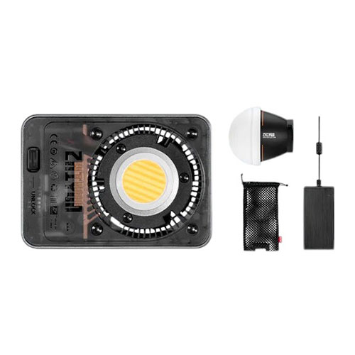 超小型 60WシネマティックCOBライトジンバル・撮影用LEDライティング機材の世界的メーカーであるZHIYUN(Guilin Zhishen Information Technology Co., Ltd.)より、プロフェッショナルな映像制作を支援する最新のLED照明機器「MOLUS X60 RGB / X60」を発売します。 クレジットカード・サイズの小型・軽量ボディで60W出力と明るく、バッテリー駆動も可能な多用途のポータルフィルライトです。「MOLUS X60 RGB」はRGBカラーにも対応。 ※グリップバッテリーはCOMBO、PROモデルに付属します。 ※付属電源ケーブルのプラグ部は3ピンになります。2ピンにてご使用の際は変換アダプタをご準備下さい。 ●【X60 RGB】RGBシネマティック効果 マルチカラーミキシングテクノロジーとフルカラー出力を備えたX60 RGBは10WのRGB出力で背景のみを照らすことができ、屋外でカラフルな雰囲気を作り出しやすくなっています。片手で持つと近距離で背景と被写体を正確に分離し、高品質の画像を生み出し、高出力、高彩度、高輝度のシネマティックRGB効果を作り出します。 ●軽くてコンパクト、でもパワフル 小型でありながらスタイリッシュで、インダストリアルなシックさと最先端の冷却技術を調和させ、どの角度から見ても目を奪われるようなデザインです。重量はわずか313gと超軽量ながらプロ仕様60Wの高出力を実現。 ※X60は313g、X60 RGBは319g ●専用アプリ ZY Vega ZY Vegaアプリを使用すると、スマートフォンで調光、色の選択、迅速なシーンの切り替え等が行えます。効率と創造性が格段に上がり、すべての素晴らしいショットを手に入れることができます。(一部の機能はX60 RGB でのみ利用可能です。) ●優れた拡張アクセサリー 軽量で多用途なアクセサリーを実現したZYマウント。 ミニリフレクター、ドームディフューザー、ミニソフトボックス、Bowensマウントアクセサリーに対応するボーエンズマウントアダプターをご用意しています。 ●パワーソリューション PD/DC/グリップバッテリーの3つの方法でライトに電力を供給でき、グリップバッテリーで最大50分間フルパワーでの動作を実現します。 ※グリップバッテリーはCOMBO、PROに付属します。 ●グリップバッテリーによる継続動作時間 60W : 50分　40W : 1時間12分　30W : 1時間40分　20W : 2時間10分　10W : 2時間50分 ●USB-PD急速充電器 USB-PD急速充電器は100W以上の使用をお勧めします。USB-PD充電でサポートされる最小入力電力は18Wです。出力電力 : 60W 電源アダプター入力 : 100〜240V(50/60HZ) 最大1.5A 電源アダプター出力 : 24V/2.7A 動作電圧 : DC 24V、USB-PD 9V以上 バッテリー容量 : 2550mAh 21.6V バッテリー動作時間 : 50分 バッテリー充電時間 : USB-PD…2時間30分 (19.78V/1.45A/28W)、QC…4時間 (12V/1.48A/18W) 冷却方法 : 強制冷却 調光範囲 : 0〜100% 色温度 : 2700〜6500K 動作温度 : -10〜40℃ サイズ(W×D×H) : 100 × 71 × 56mm(バッテリー除く) マウント : 1/4インチネジ穴 アプリ : ZY Vega(Bluetooth) CRI : ≧95 TLCI : 97以上 照度 : 2680ルクス(色温度6500K/明るさ100%/距離1m) 重量 : 313g セット内容 : X60本体/ミニリフレクター/ドームディフューザー/DCアダプター/ポーチ