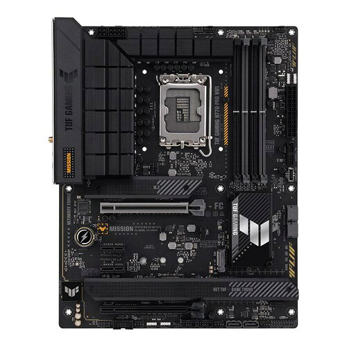 ASUS マザーボード TUF GAMING H770-PRO WIFI Intel H770 LGA1700 ATX DDR5 PCIe5.0 M.2 2.5G LAN Wi-Fi6 Bluetooth 第14世代 13世代 12世代 Core 自作PC ゲーミング パソコン 部品 耐久性 高速通信
