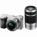 ソニー SONY ミラーレス一眼 α6400 ダブルズームレンズキット SELP1650 F3.5-5.6 SEL55210 F4.5-6.3 SEL55210 シルバー ILCE-6400Y S