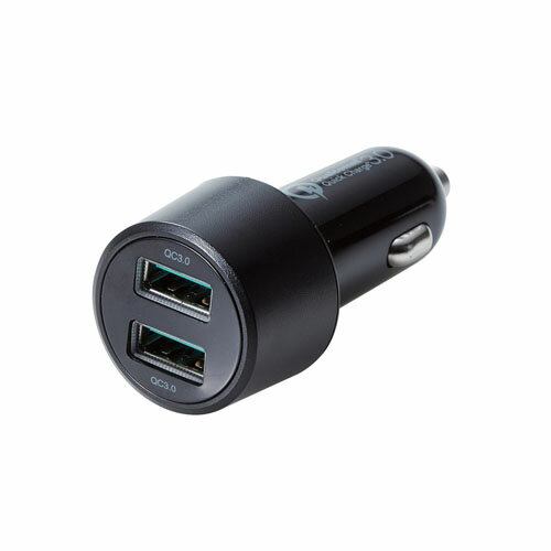 エレコム シガーチャージャー/2USBポート(自動識別)/QuickCharge3.0/ブラック MPA-CCUQ05BK
