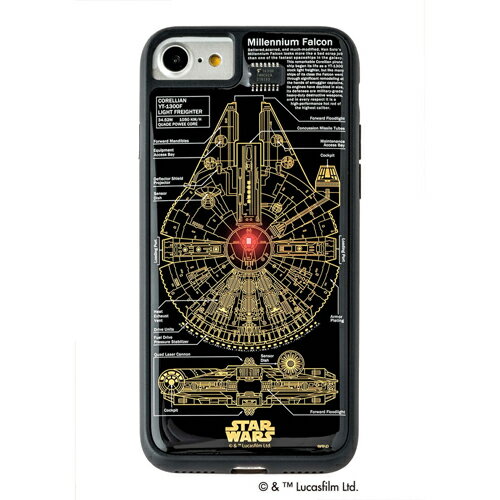 【最大250円OFF！～5/16 2時】 【P2倍】 STAR WARS スター・ウォーズ グッズコレクション FLASH M-FALCON 基板アート iPhone 7/8ケース 黒 F7/8B