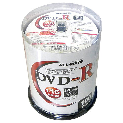 5�ĥ��å� ALL-WAYS �ǡ����� DVD-R 100���� ������������ ALDR47-16X100PWX5 ����� ���ե� 2026 £��ʪ �ץ쥼��� �� �� ����� �ڥ����ե�