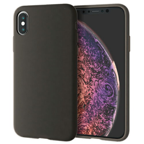 【500円OFFクーポン有】 エレコム iPhone XS/シリコンケース/ブラック PM-A18BSCBK