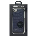 Crocodile Print Leather - Hard Case - Navy　