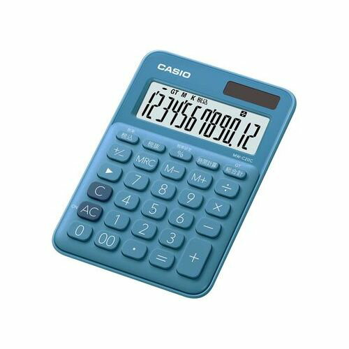 カラフル電卓 ミニジャストタイプ レイクブルー CASIO MW-C20C-BU カラフル電卓 ミニジャストタイプ レイクブルー CASIO MW-C20C-BU