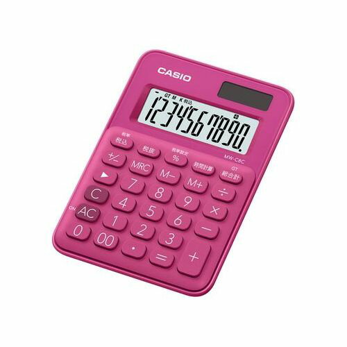 カラフル電卓 ミニミニジャストタイプ ビビッドピンク CASIO MW-C8C-RD カラフル電卓 ミニミニジャストタイプ ビビッドピンク CASIO MW-C8C-RD