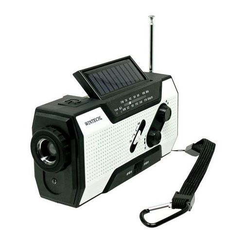ソーラー充電ラジオライト 防滴手回し ホワイトxブラック 廣華物産 KDR-201WP 母の日 ギフト 2026 贈り物 プレゼント 母 父 父の日 ペアギフト