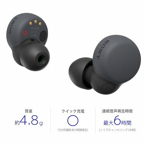 SONY 完全ワイヤレスイヤホン LinkBuds S WF-LS900N-BC ブラック ソニー リンクバッズ WF-（2枚目）