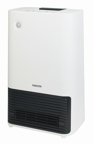 セラミックヒーター 電気ファンヒーター 温風 電気暖房 1200W 人感センサー 温度センサー 室温表示 5時間オートOFF DSF-VS12 WT YAMAZEN 山善