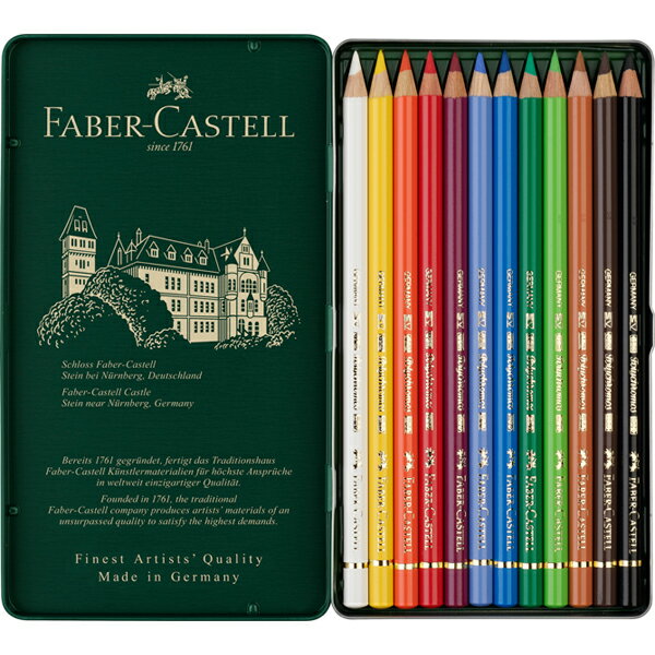 色鉛筆 セット 12色 ファーバーカステル ポリクロモス色鉛筆 缶入 FABER-CASTELL 油性色鉛筆 送料無料